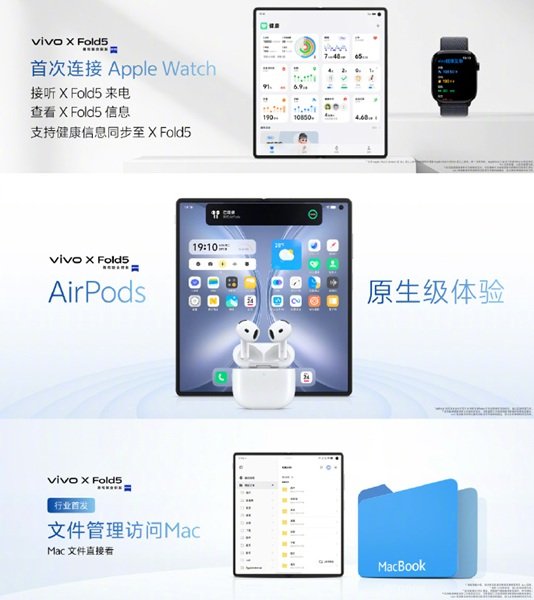 Apple integration features on the Vivo X Fold 5