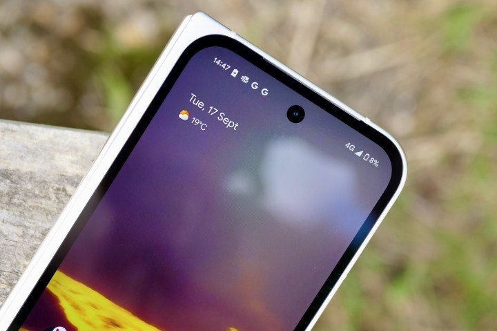 The bezels around the Google Pixel 9 Pro Fold's cover screen.