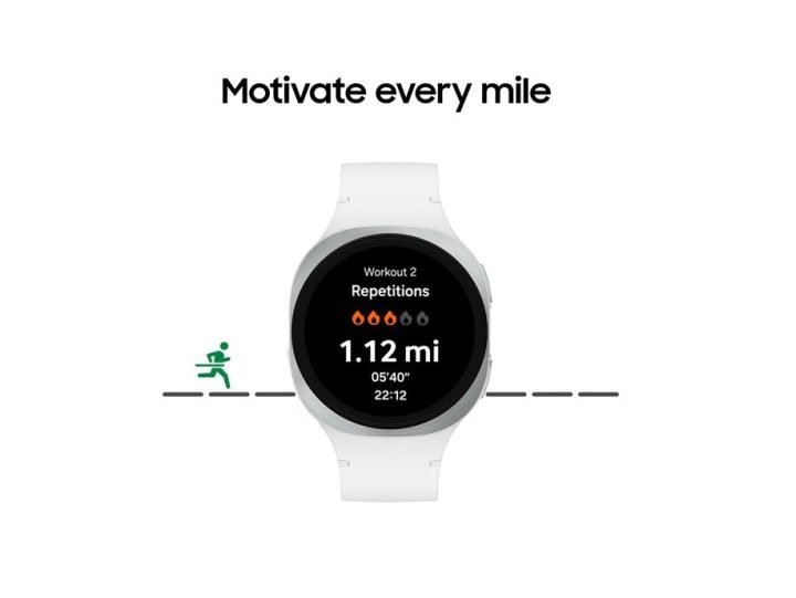 A Samsung informational panel showing off the Samsung Galaxy Watch 8's capabilities.